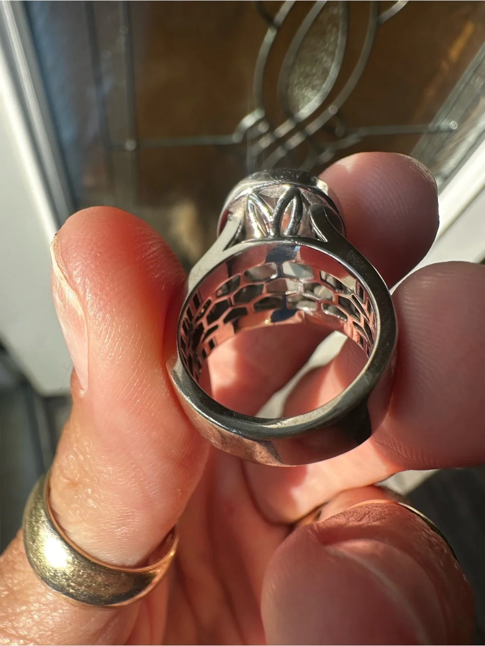 10k white gold Lab grown diamond ring all stones are lab this ring is beautiful!